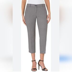Hilary Radley Women’s Black & White Print Stretch Cropped Slim Leg Pant 4